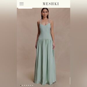 MESHKI Elegant Sage Maxi Dress